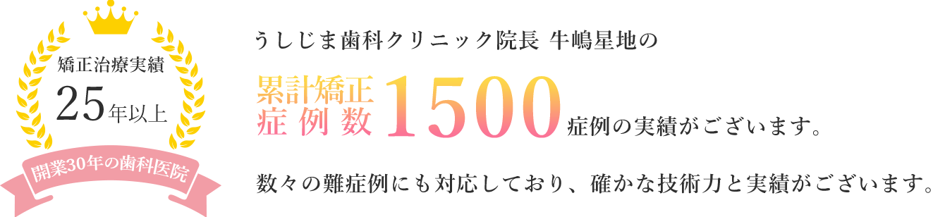 25年以上の治療実績